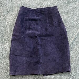 Navy Suede Skirt